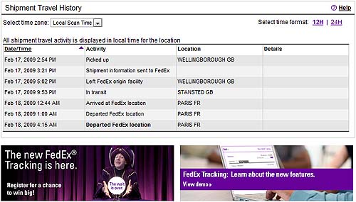 Fedex Tracking Info.